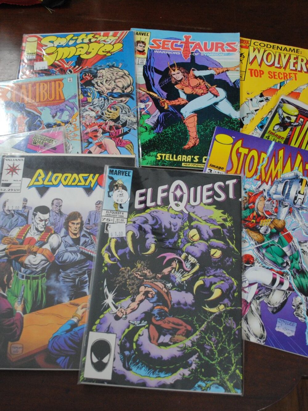 Lot of 9 Vintage 1980s-90s Comic Books Marvel Image Wolverine Elf Quest Sectaurs